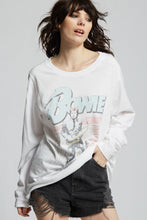 Load image into Gallery viewer, David Bowie Retro Long Sleeve Tee by Recycled Karma Brands